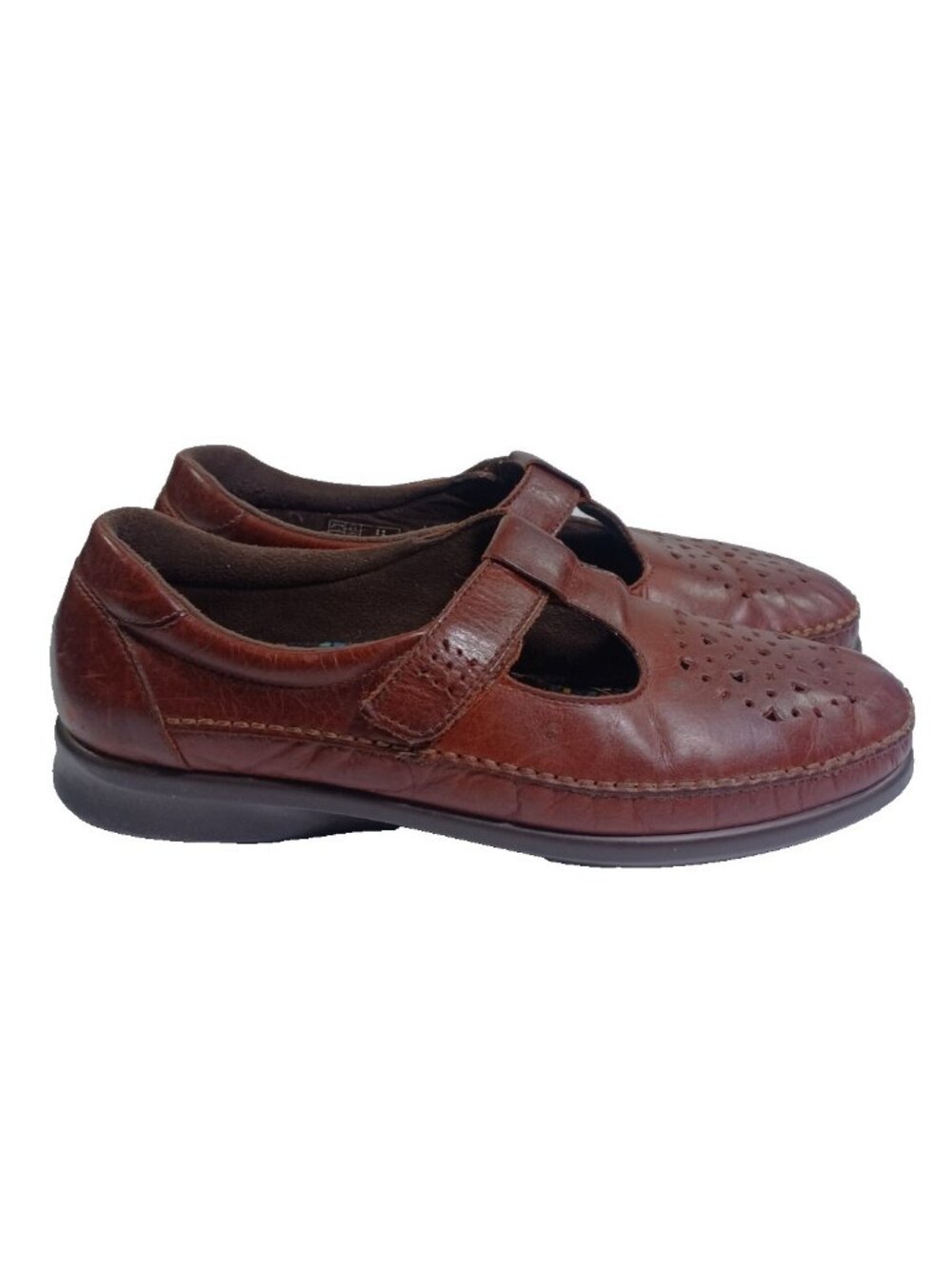 SAS Shoes Willow Walnut Brown Leather Mary Jane Comfort Shoes Women's 11 N
